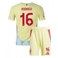 Camisa de Futebol Espanha Rodri Hernandez #16 Equipamento Secundário Infantil Europeu 2024 Manga Curta (+ Calças curtas)